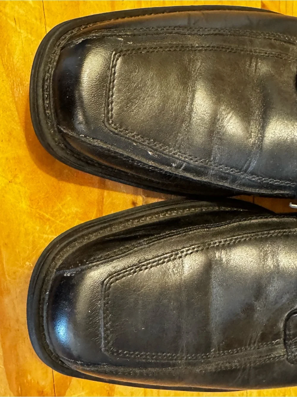 Bostonian Men’s Black Leather Square Toe Lace-Up Dress Shoes - Size 10
